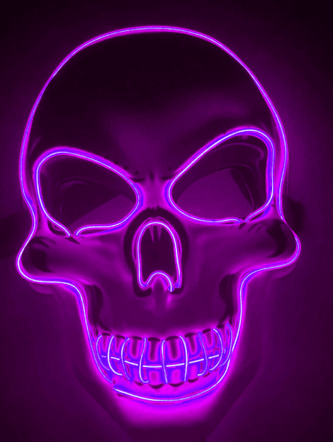 halloween 2023 skeleton mask led glow scary mask - 9